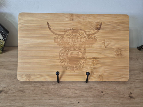 Bamboo Highland Cow Engraved Chopping Board