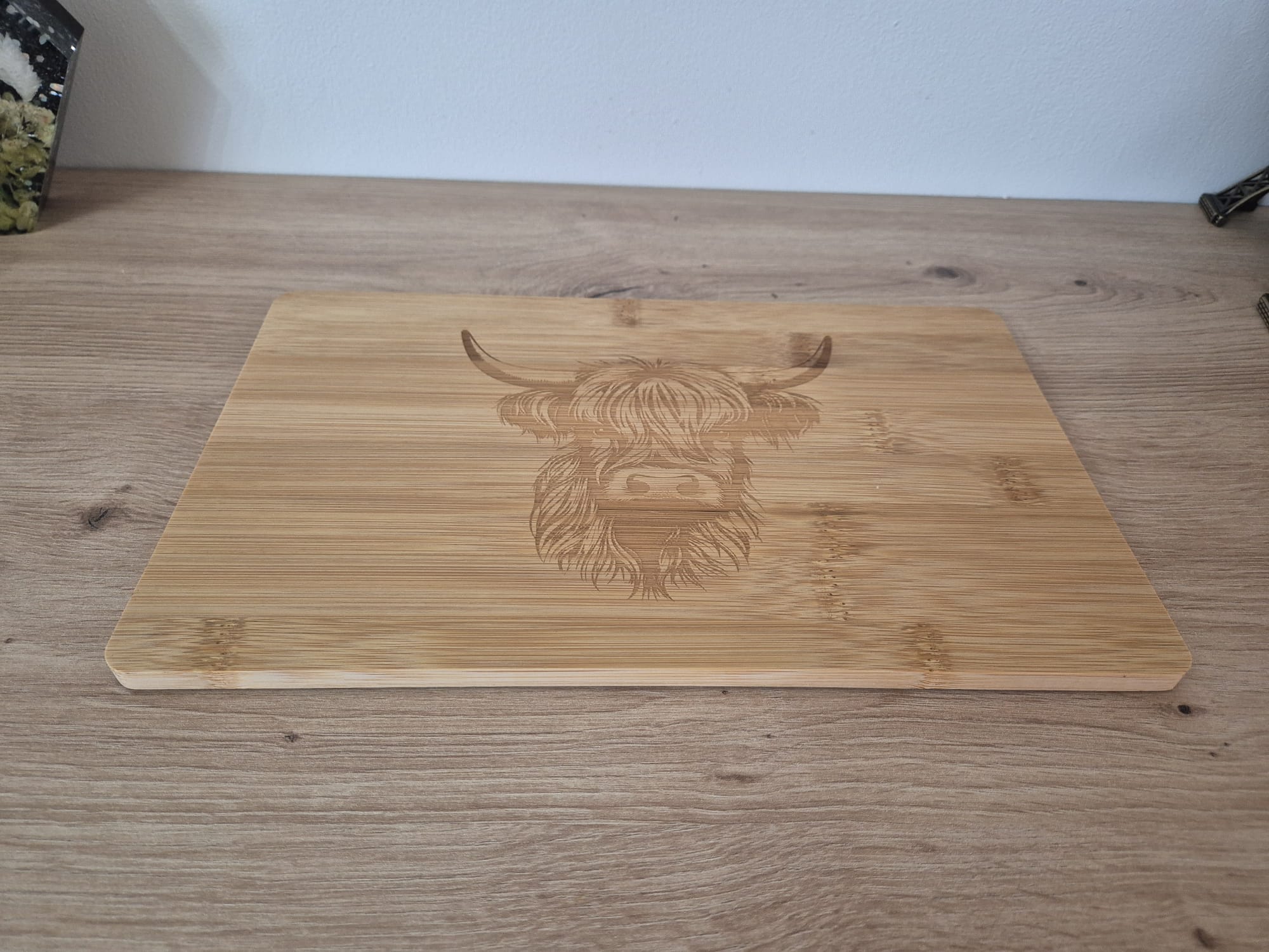 Bamboo Highland Cow Engraved Chopping Board