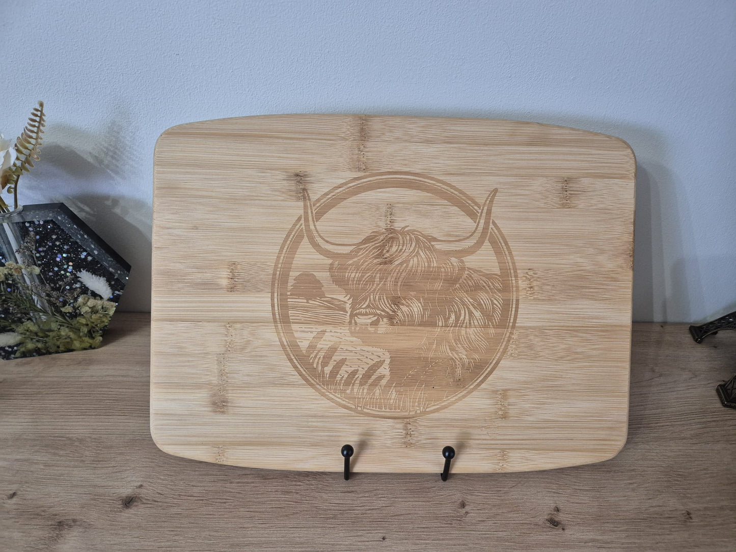Bamboo Highland Cow Engraved Chopping Board