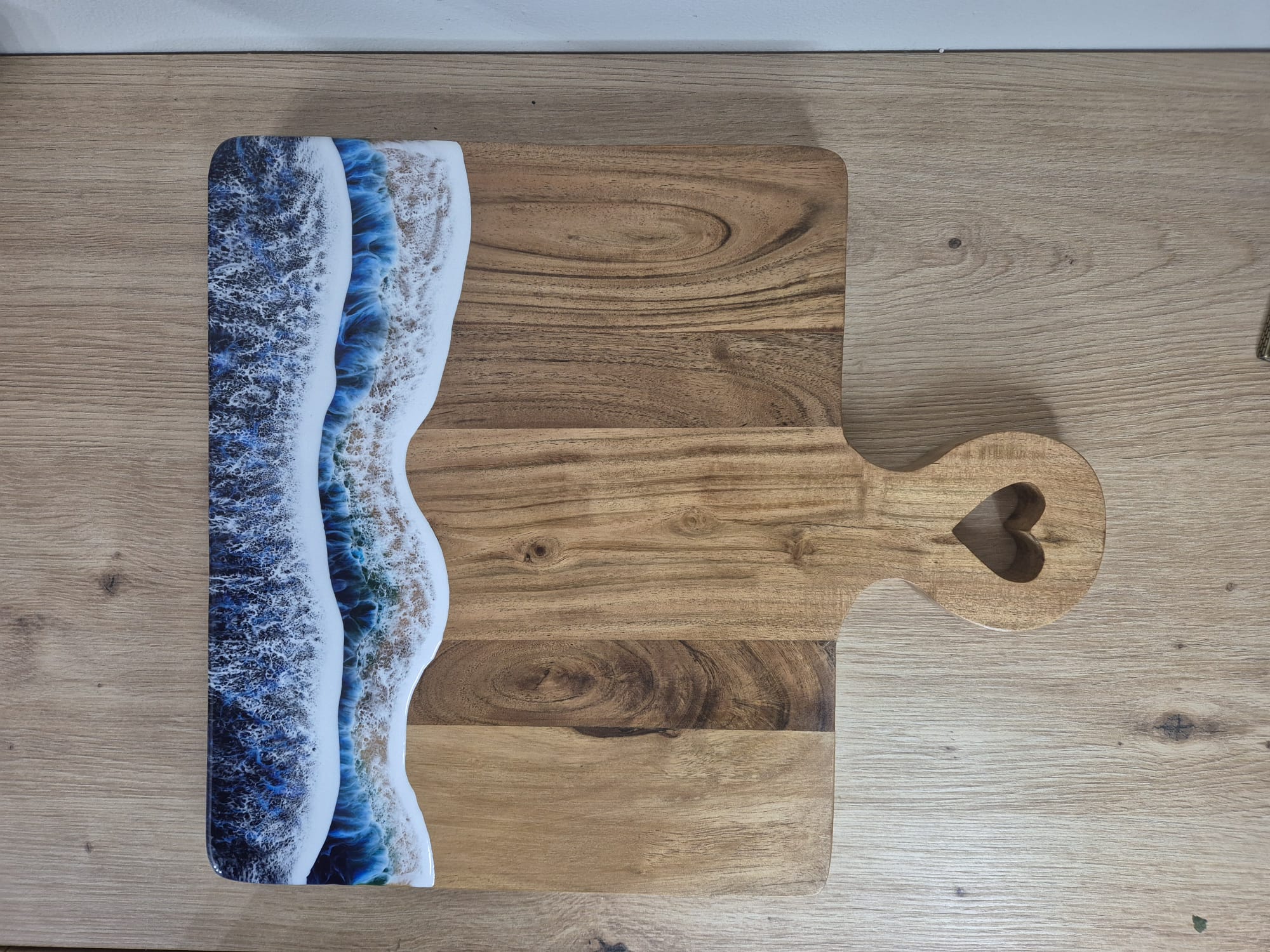 Handmade Wooden with resin Acacia chopping board