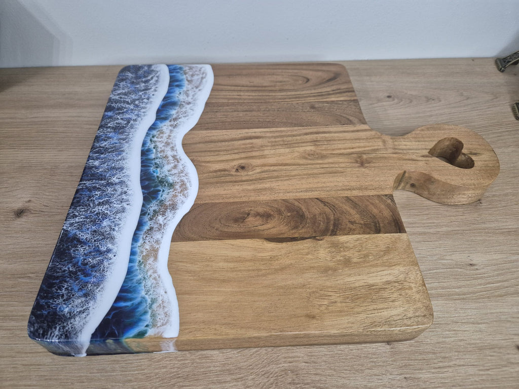 Handmade Wooden with resin Acacia chopping board