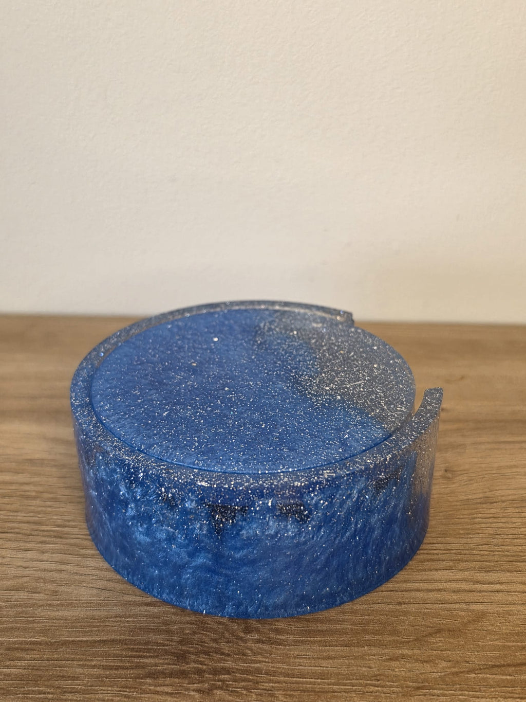 Set of resin coasters with stand
