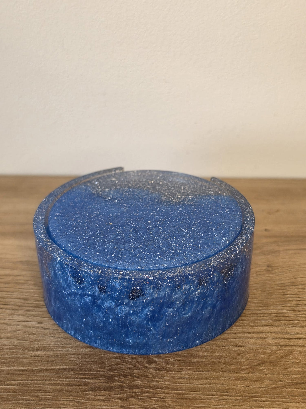 Set of resin coasters with stand