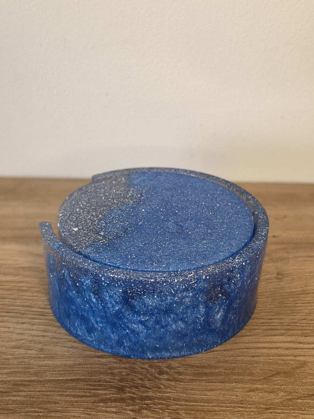 Set of resin coasters with stand