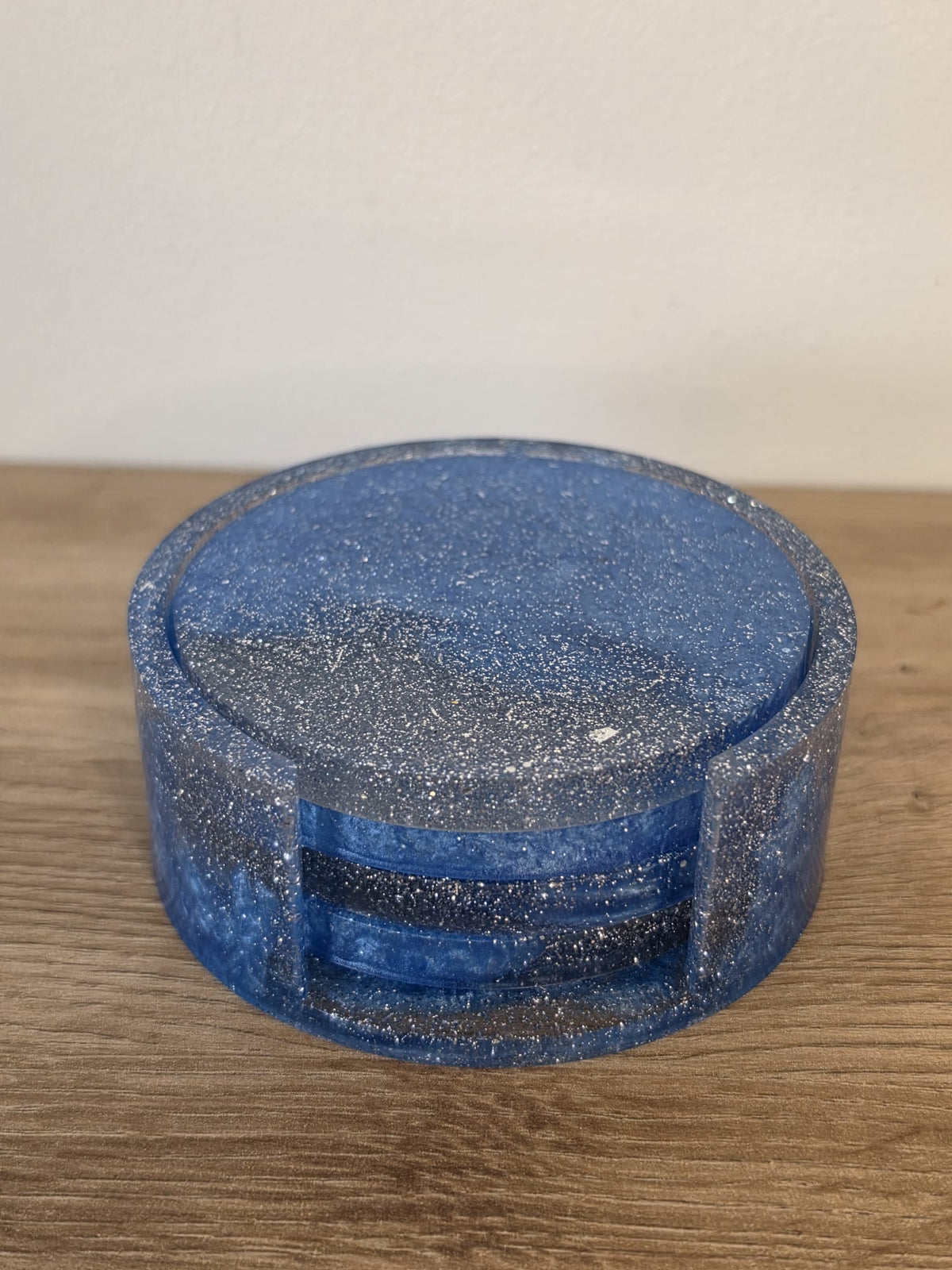 Set of resin coasters with stand