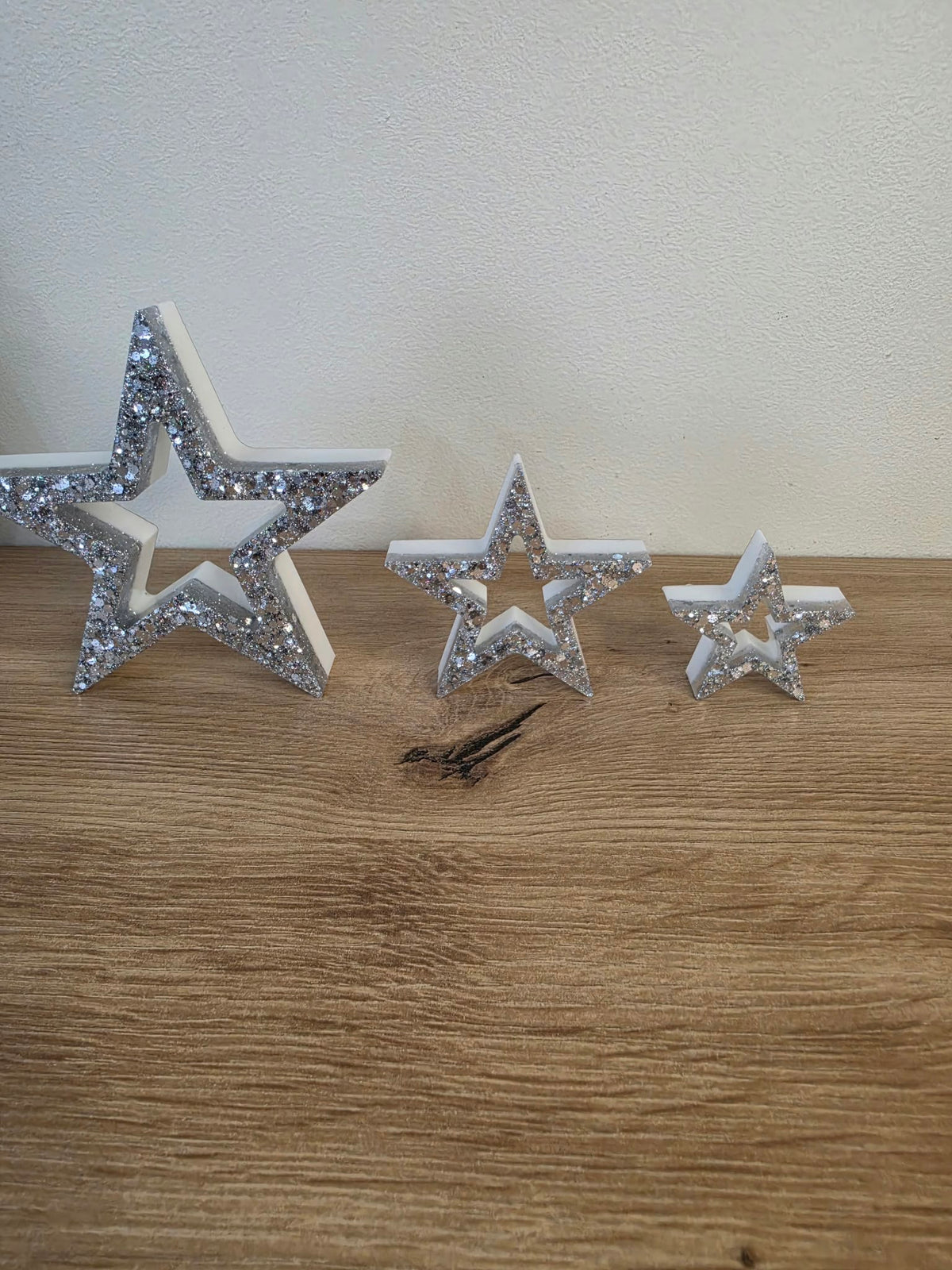 Set of 3 Resin Star Christmas Decorations