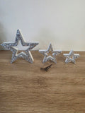 Set of 3 Resin Star Christmas Decorations