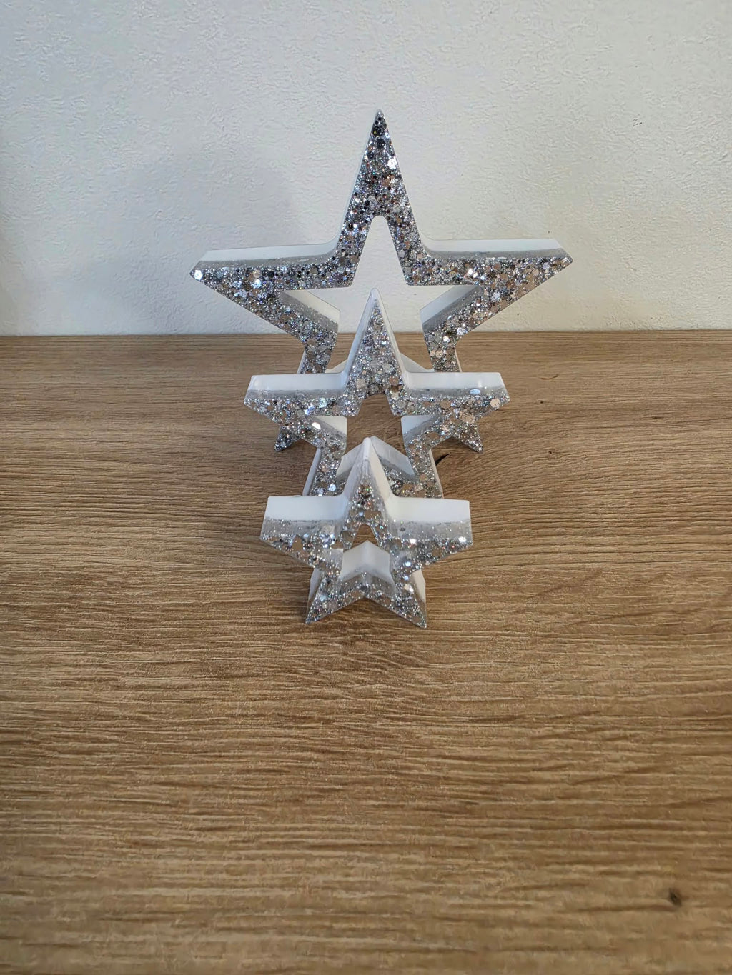Set of 3 Resin Star Christmas Decorations