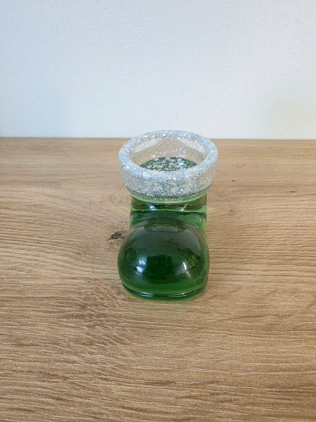 Handmade resin Santa's Boot candle holder