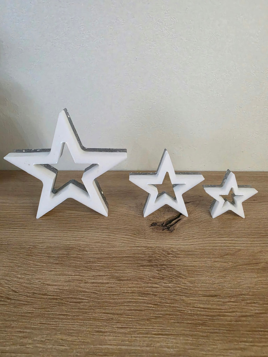 Set of 3 Resin Star Christmas Decorations
