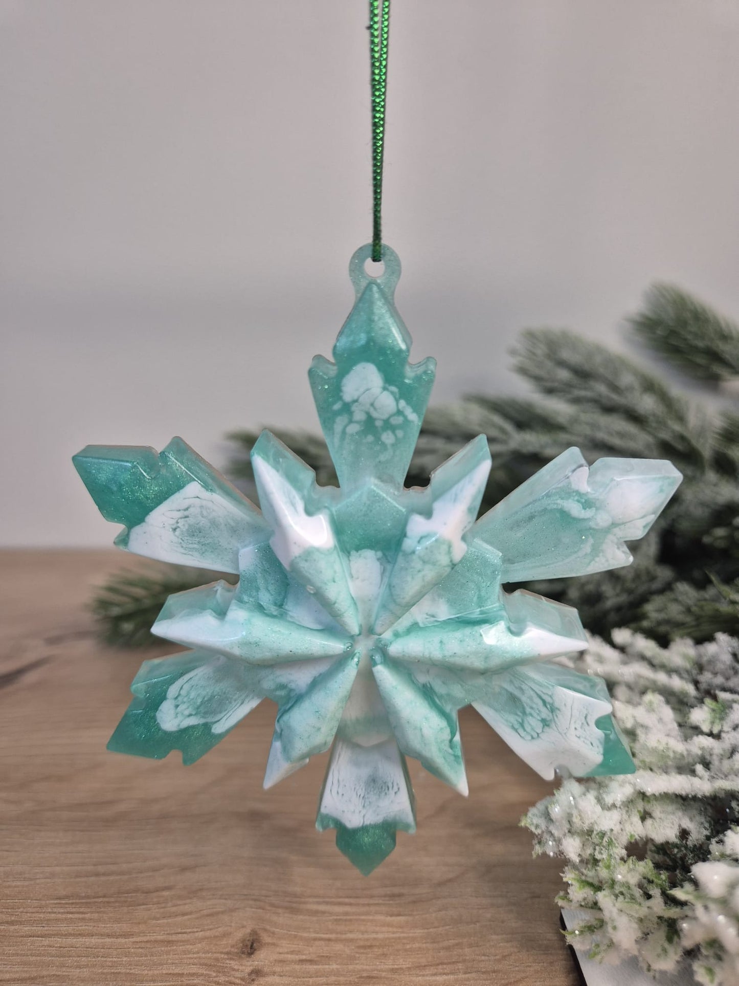 Handmade Resin snowflake Christmas ornament