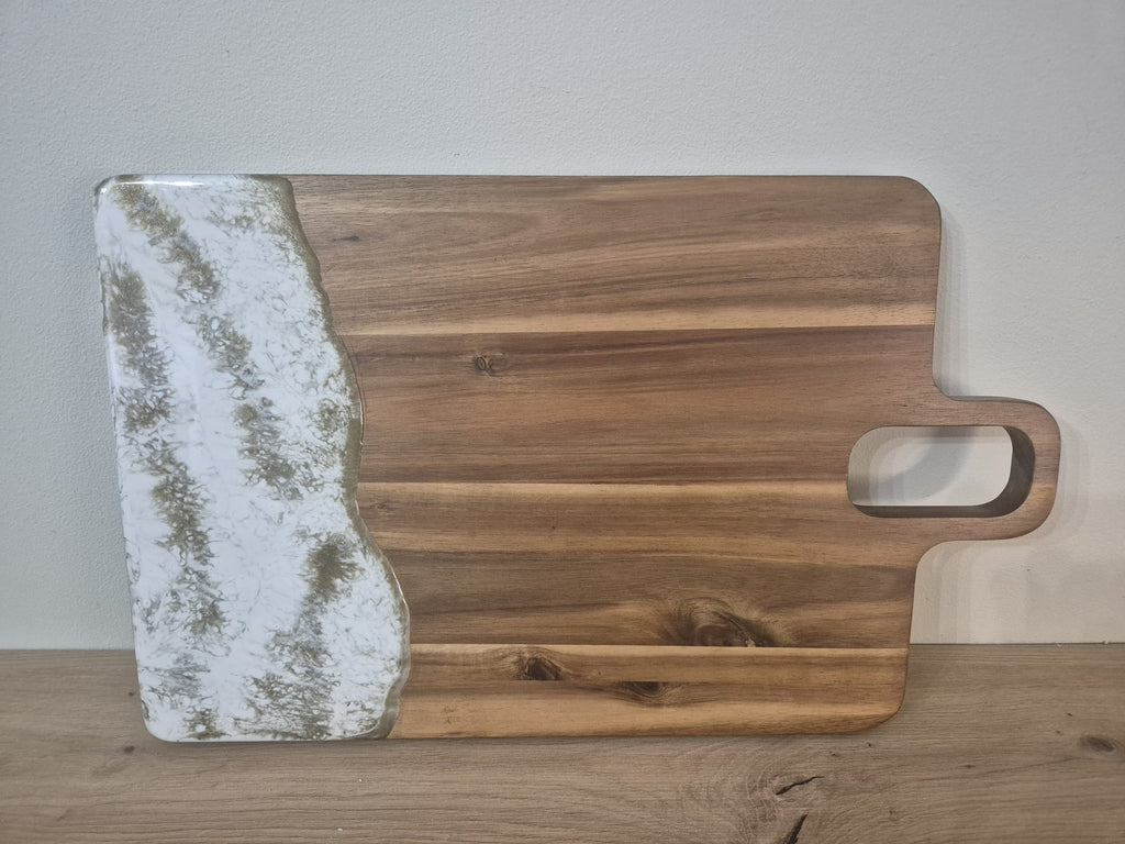 Handmade Wooden with resin Acacia chopping board