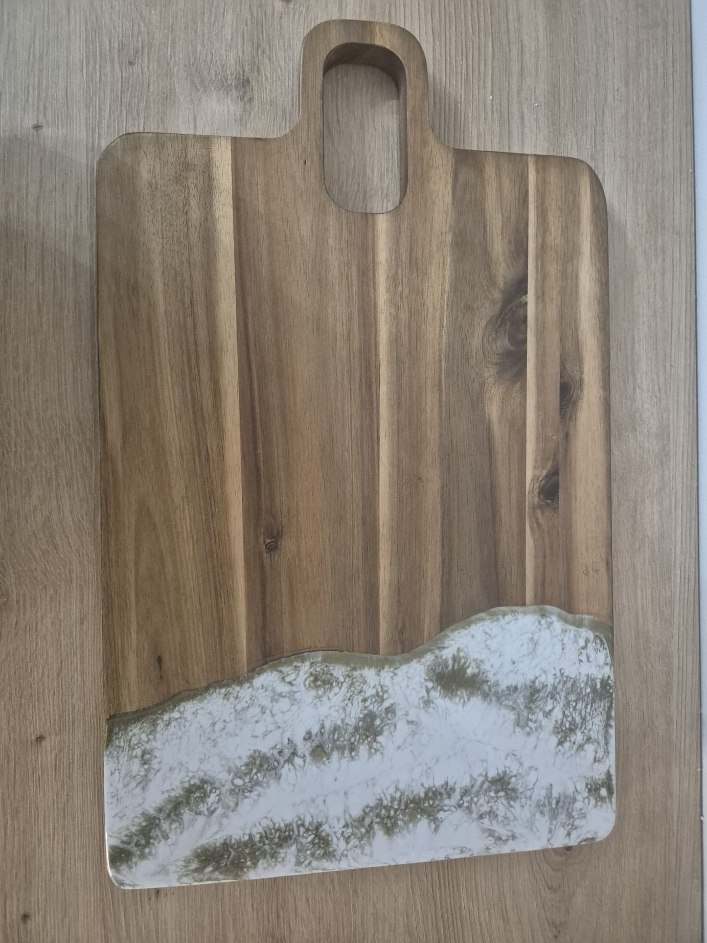 Handmade Wooden with resin Acacia chopping board