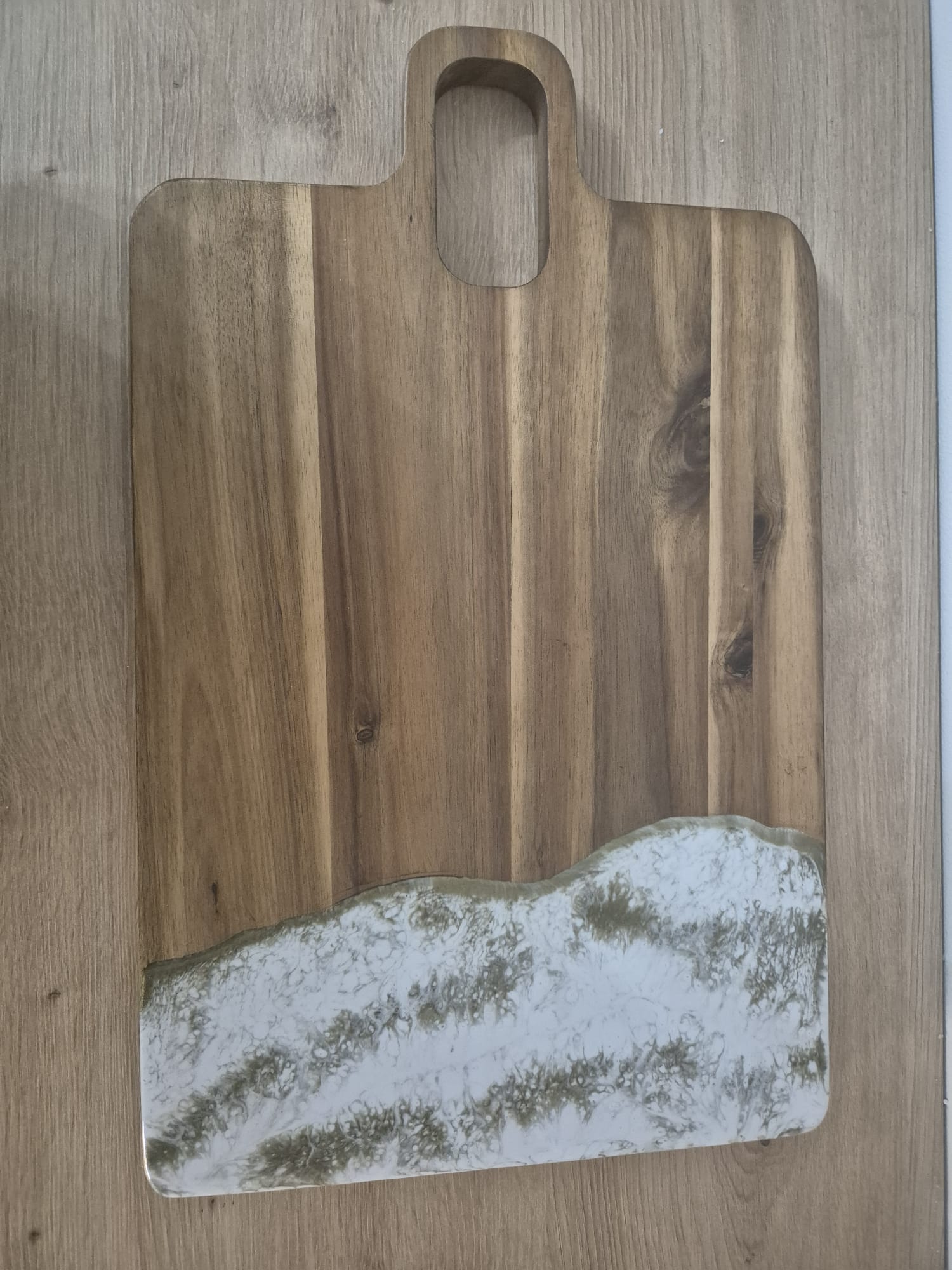 Handmade Wooden with resin Acacia chopping board