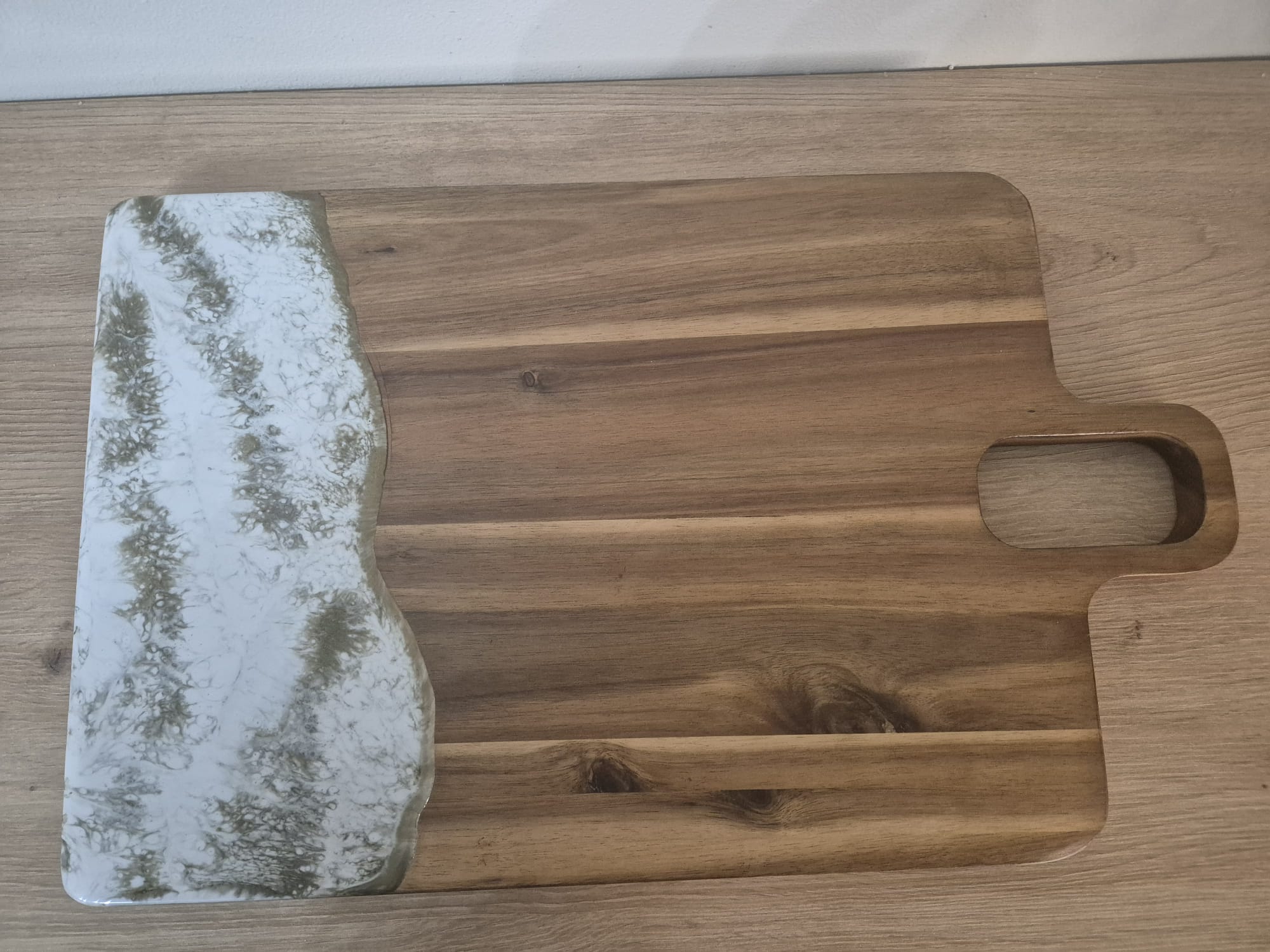 Handmade Wooden with resin Acacia chopping board