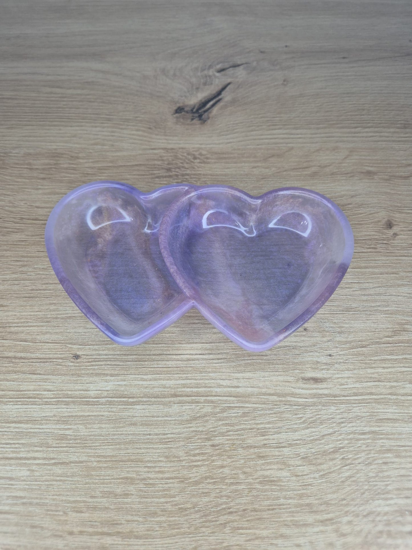Resin double heart shaped tray