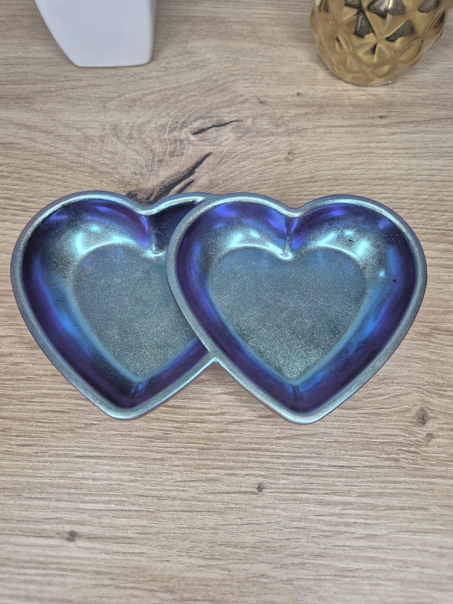 Resin double heart shaped tray
