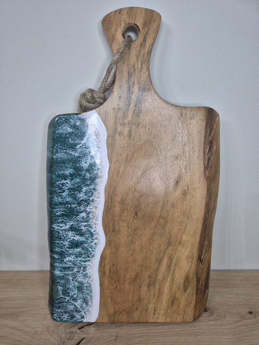 Handmade Wooden with resin Acacia chopping board