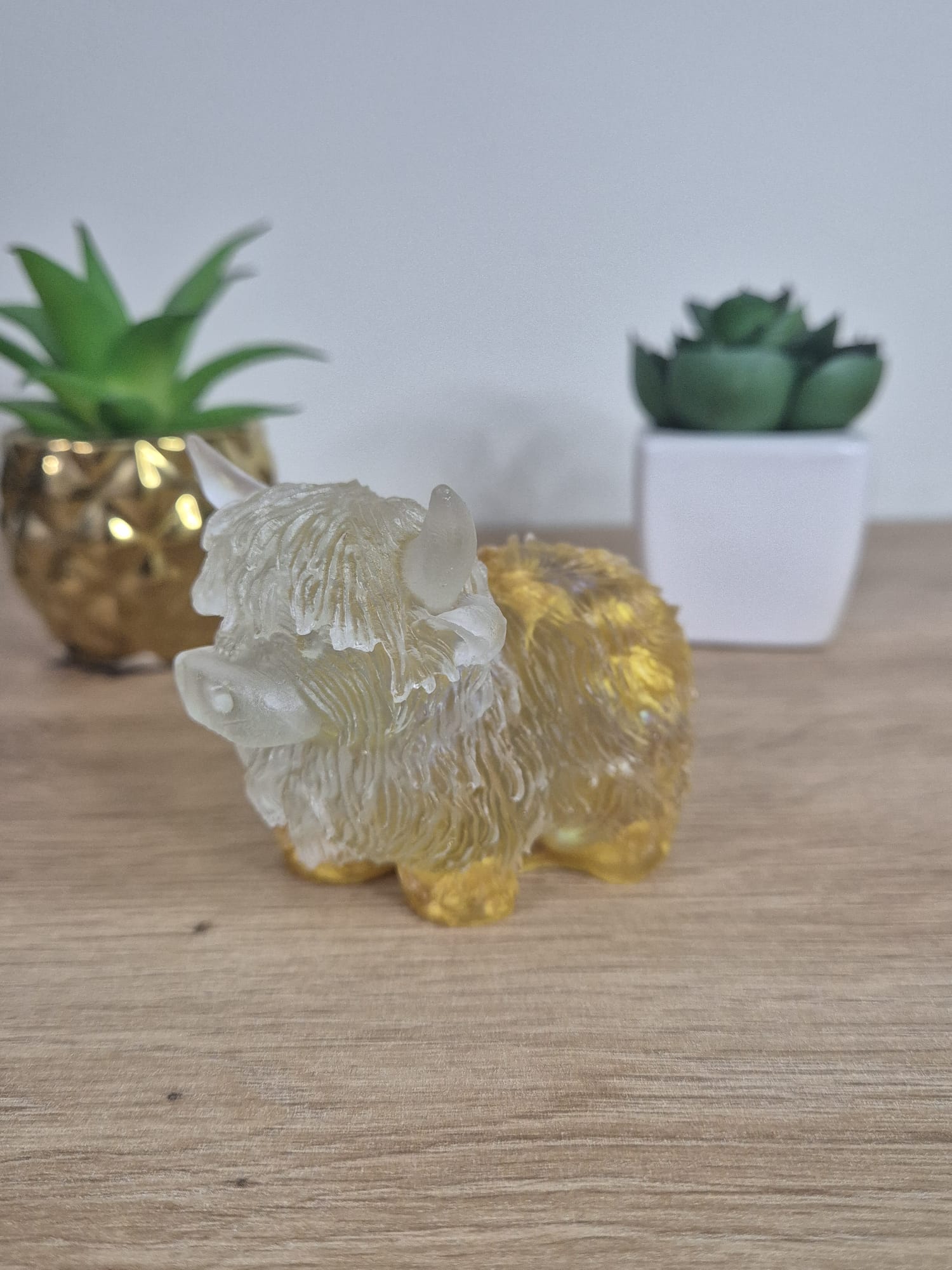 Handmade Resin Highland Cow Figure