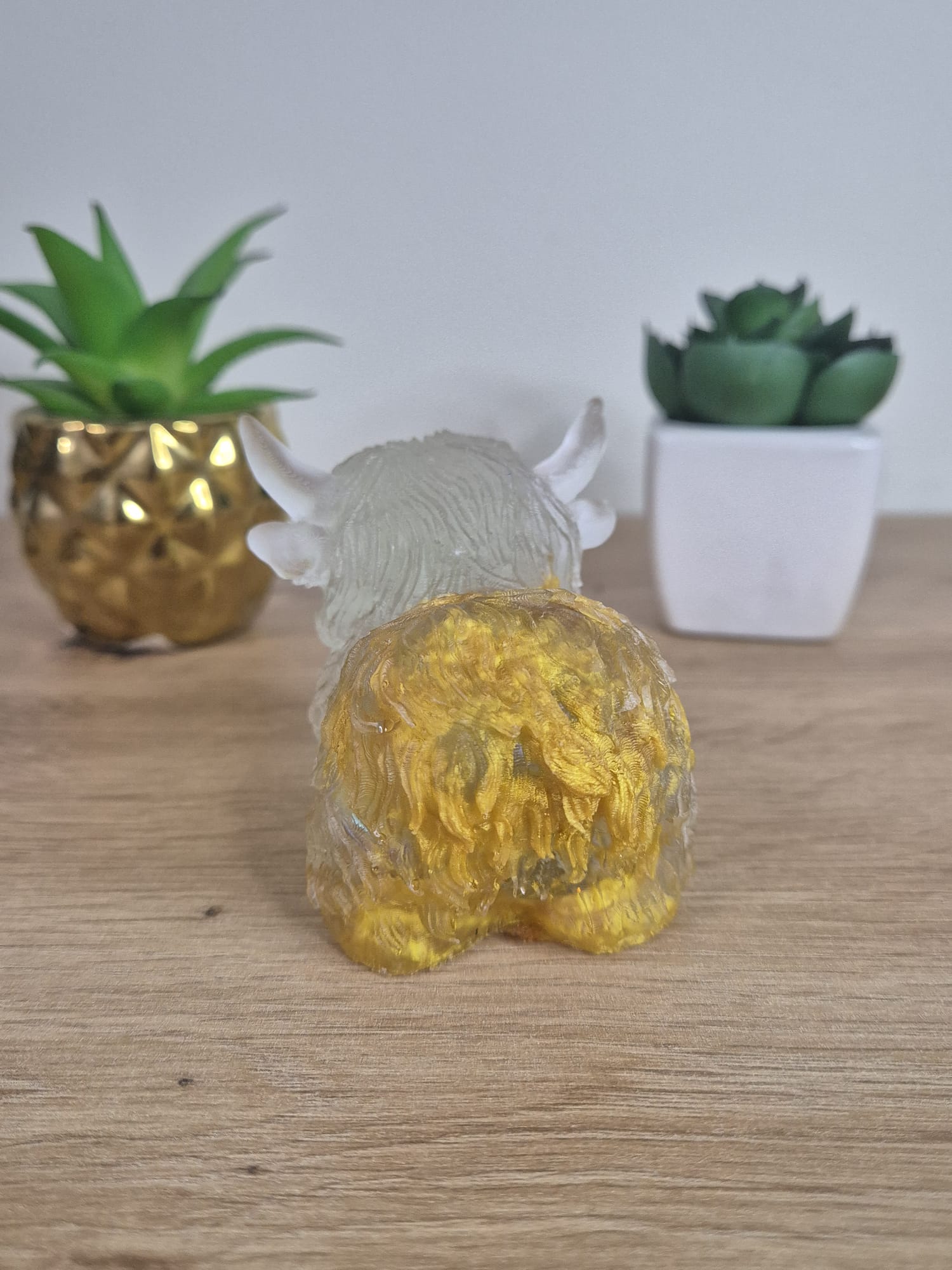 Handmade Resin Highland Cow Figure