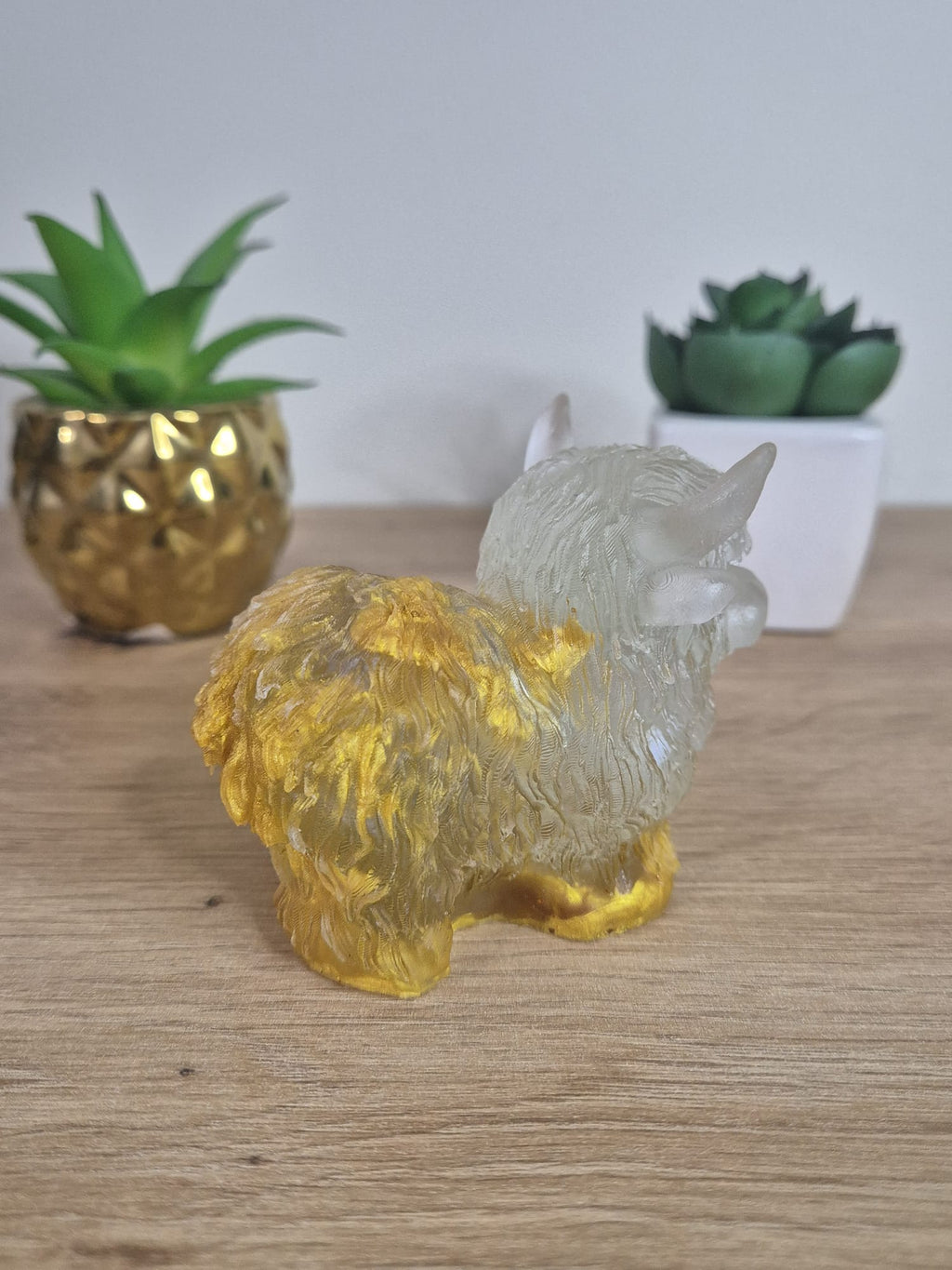 Handmade Resin Highland Cow Figure