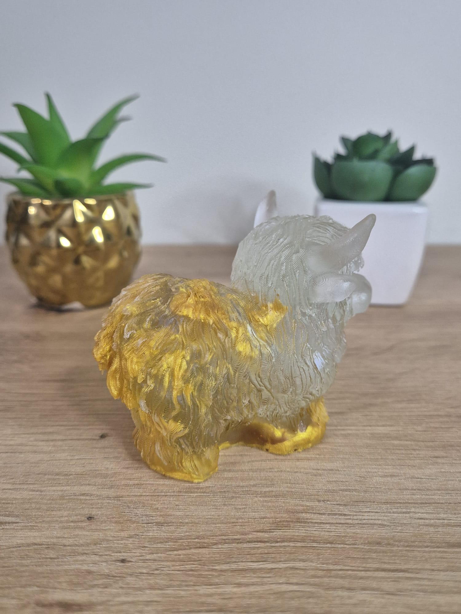 Handmade Resin Highland Cow Figure