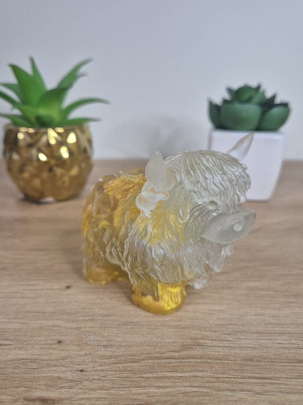 Handmade Resin Highland Cow Figure