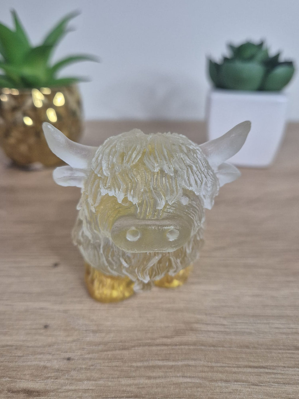 Handmade Resin Highland Cow Figure
