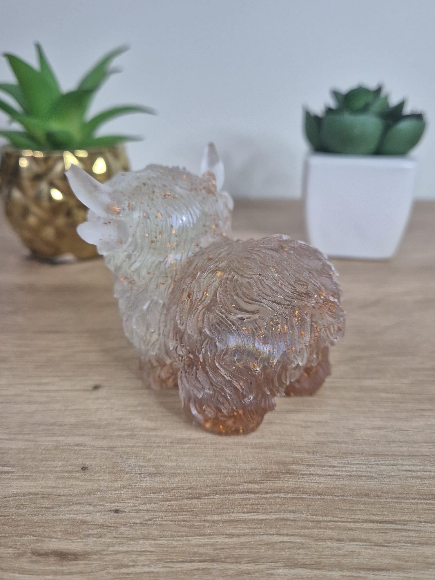 Handmade Resin Highland Cow Figure