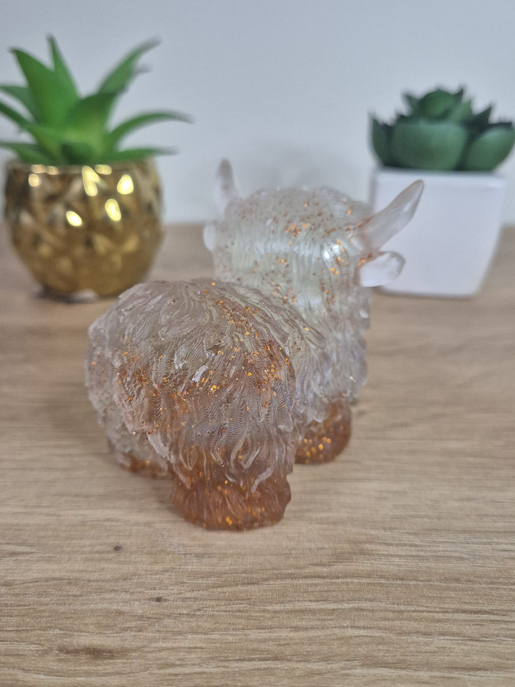 Handmade Resin Highland Cow Figure