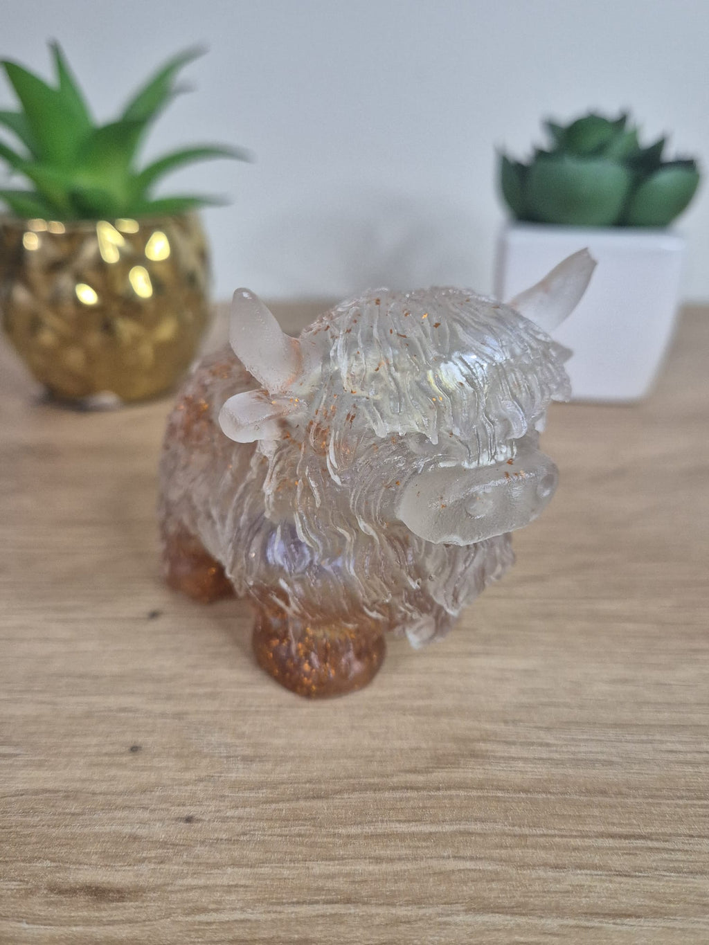 Handmade Resin Highland Cow Figure