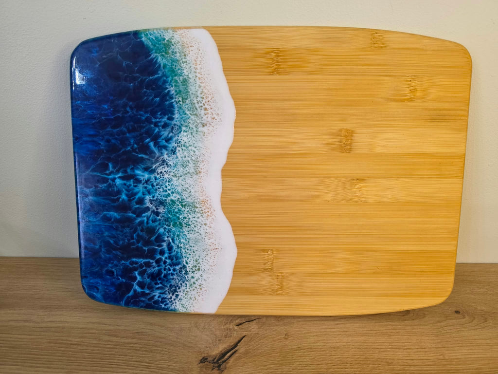 Handmade Wooden with resin Bamboo chopping board