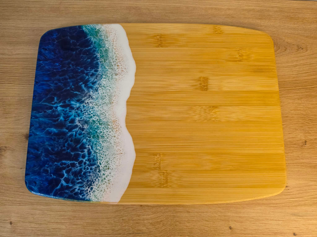 Handmade Wooden with resin Bamboo chopping board