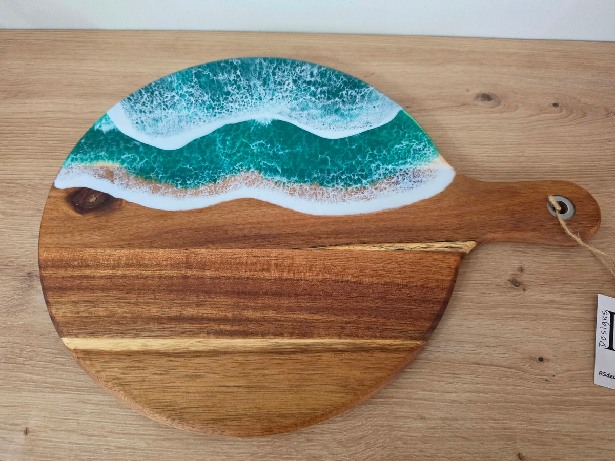 Handmade Wooden with resin Acacia chopping board
