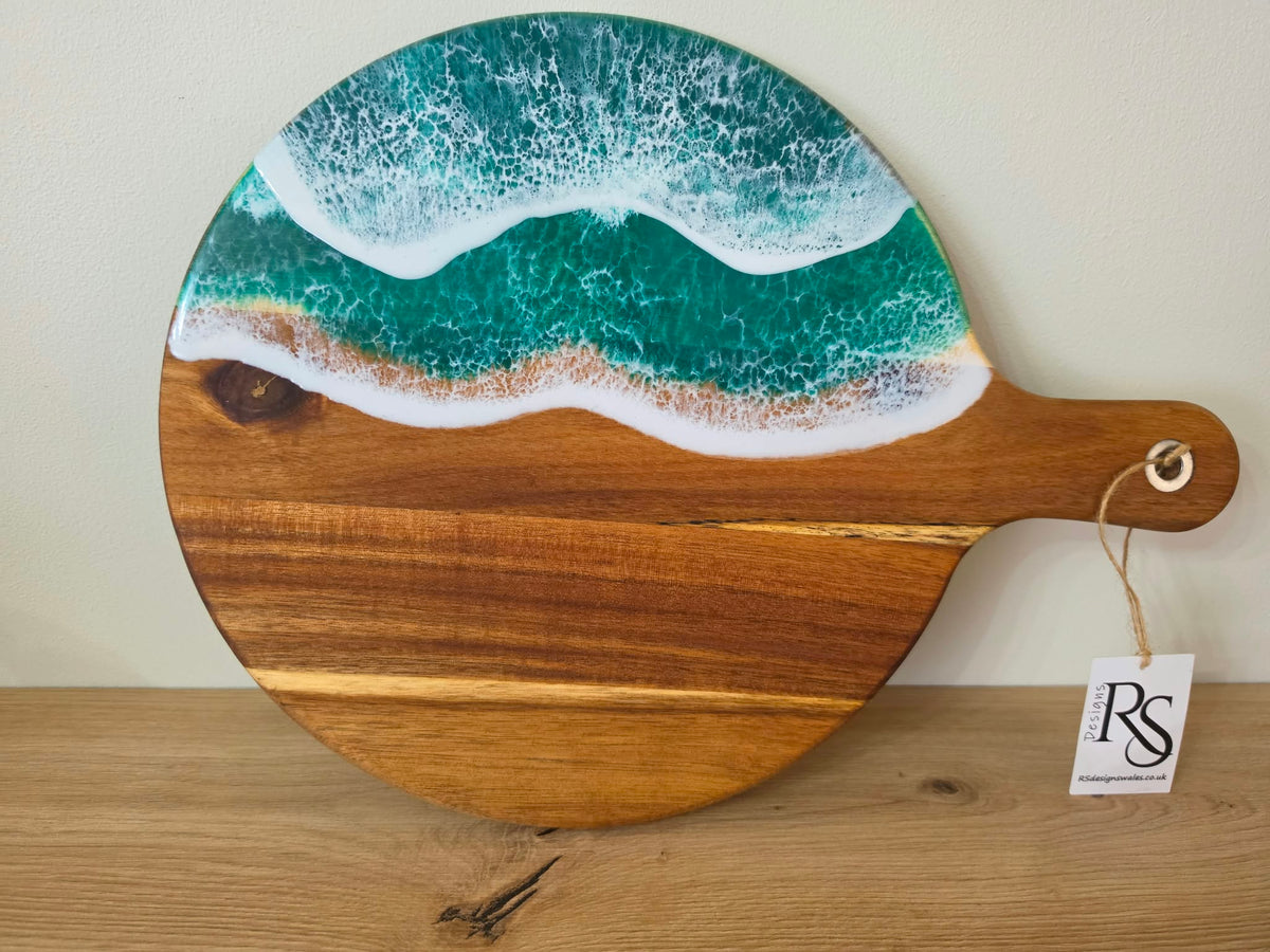 Handmade Wooden with resin Acacia chopping board