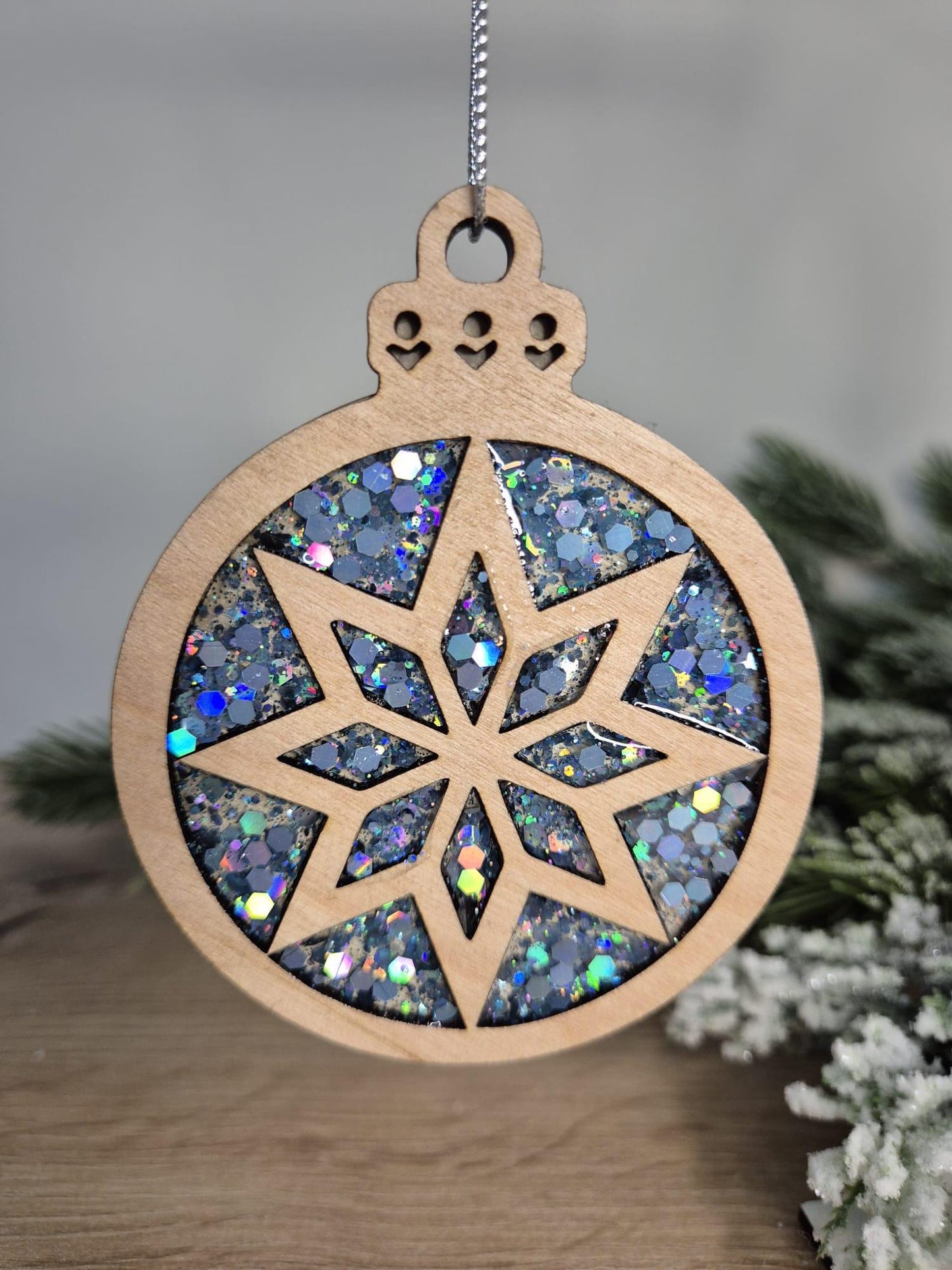 Resin and wood Christmas Tree Decoration