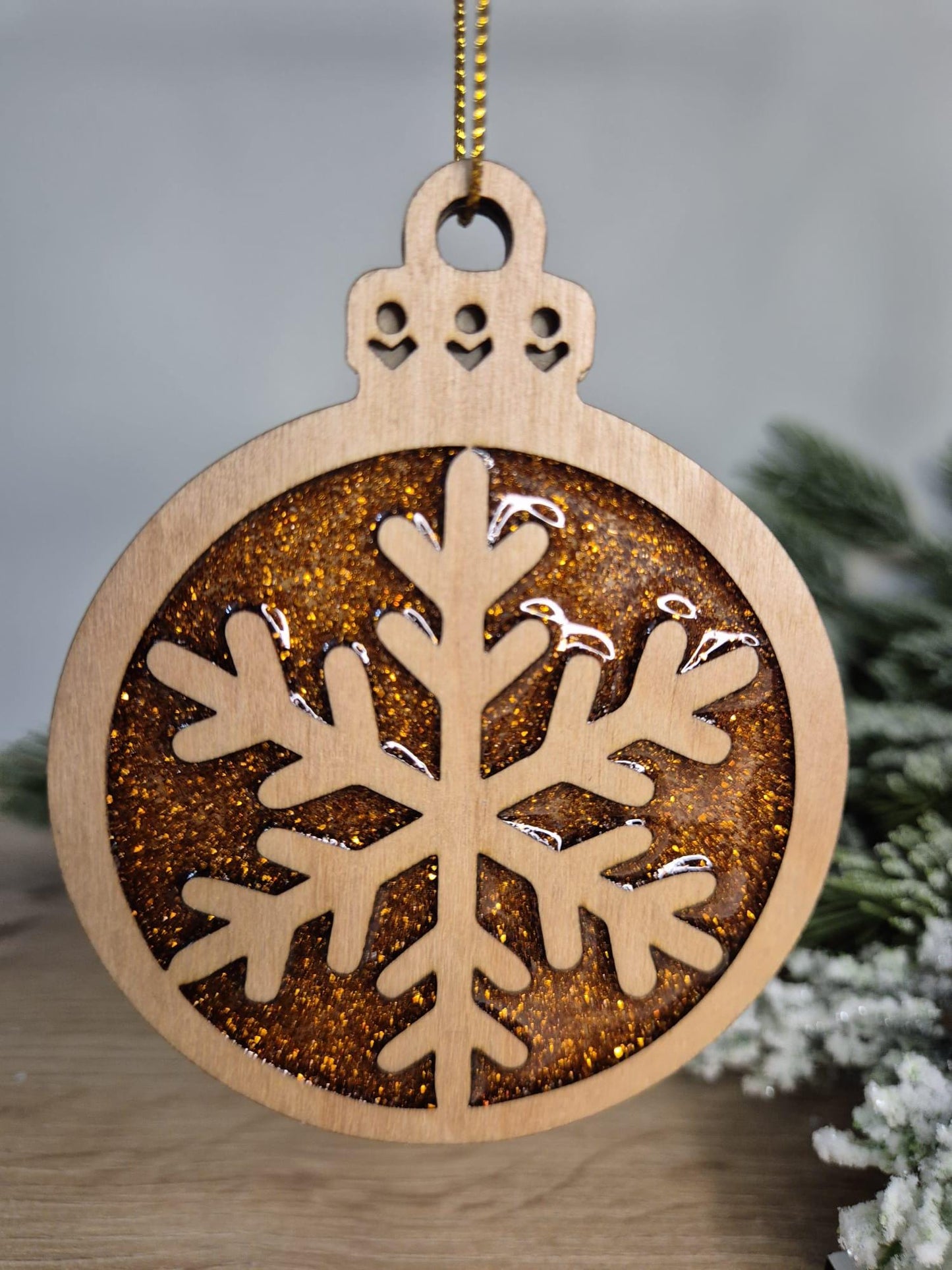 Resin and wood Christmas Tree Decoration