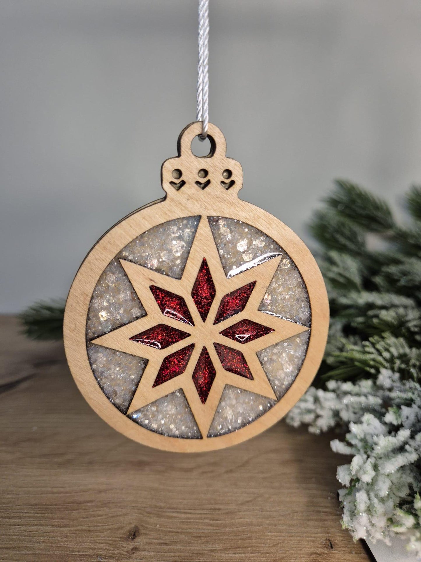Resin and wood Christmas Tree Decoration