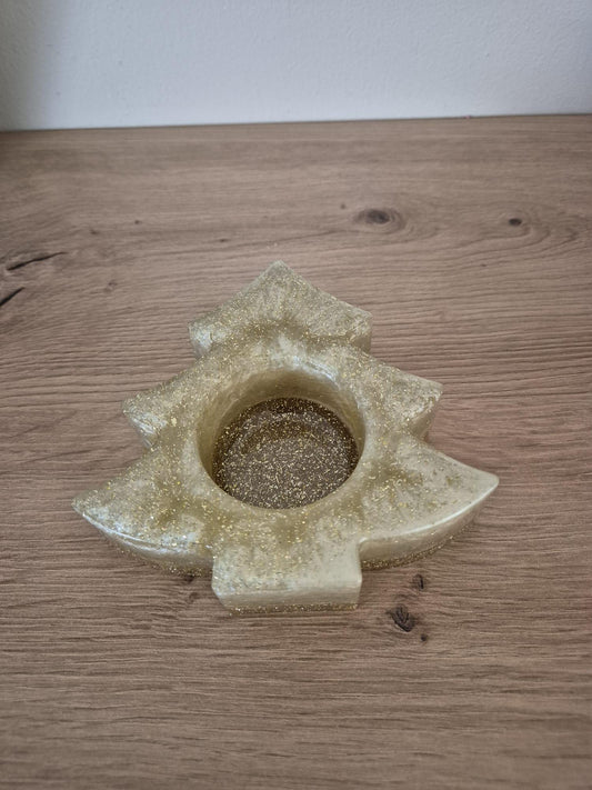 Handmade resin Christmas Tree Tealight holder Decoration