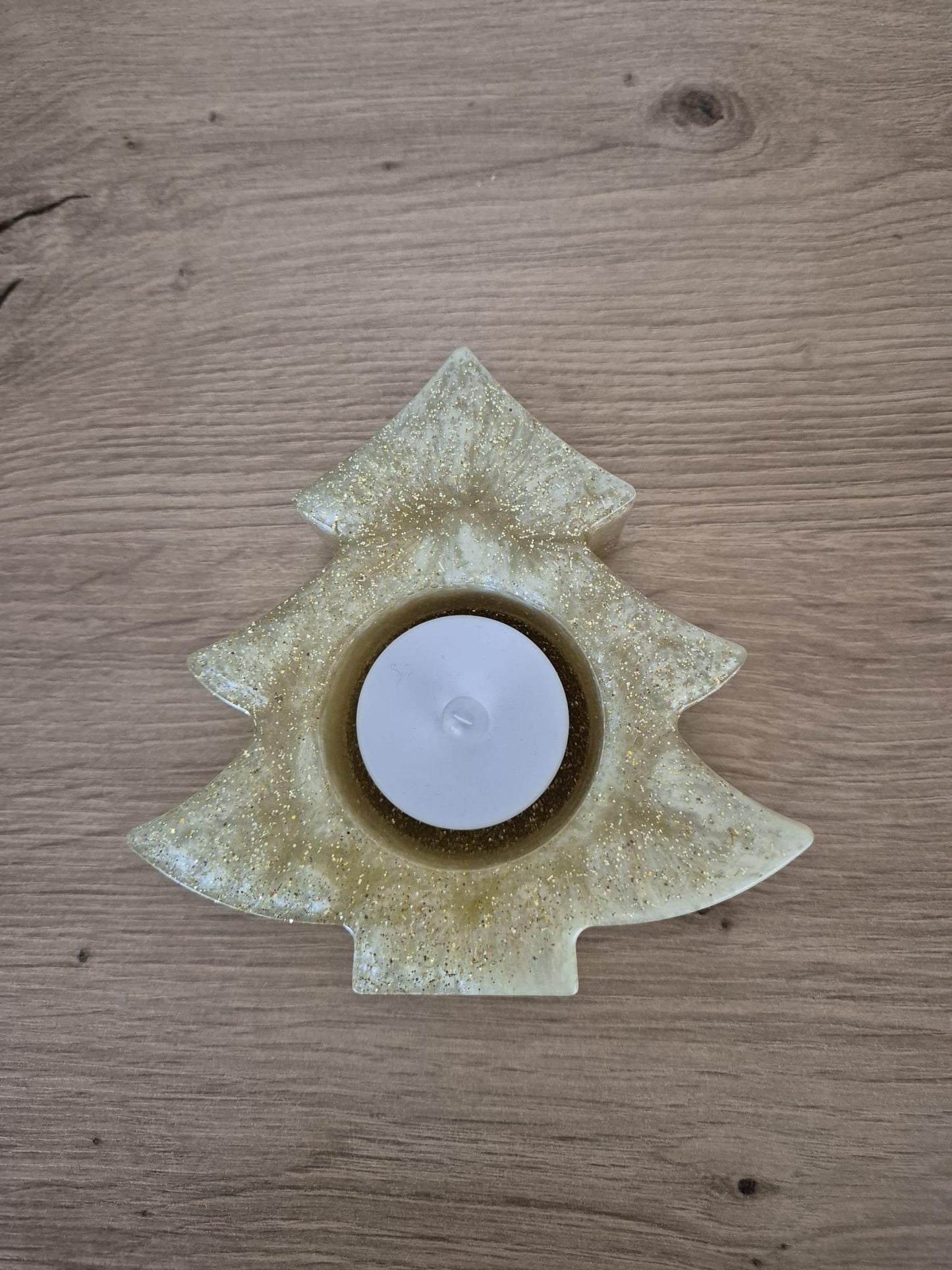 Handmade resin Christmas Tree Tealight holder Decoration