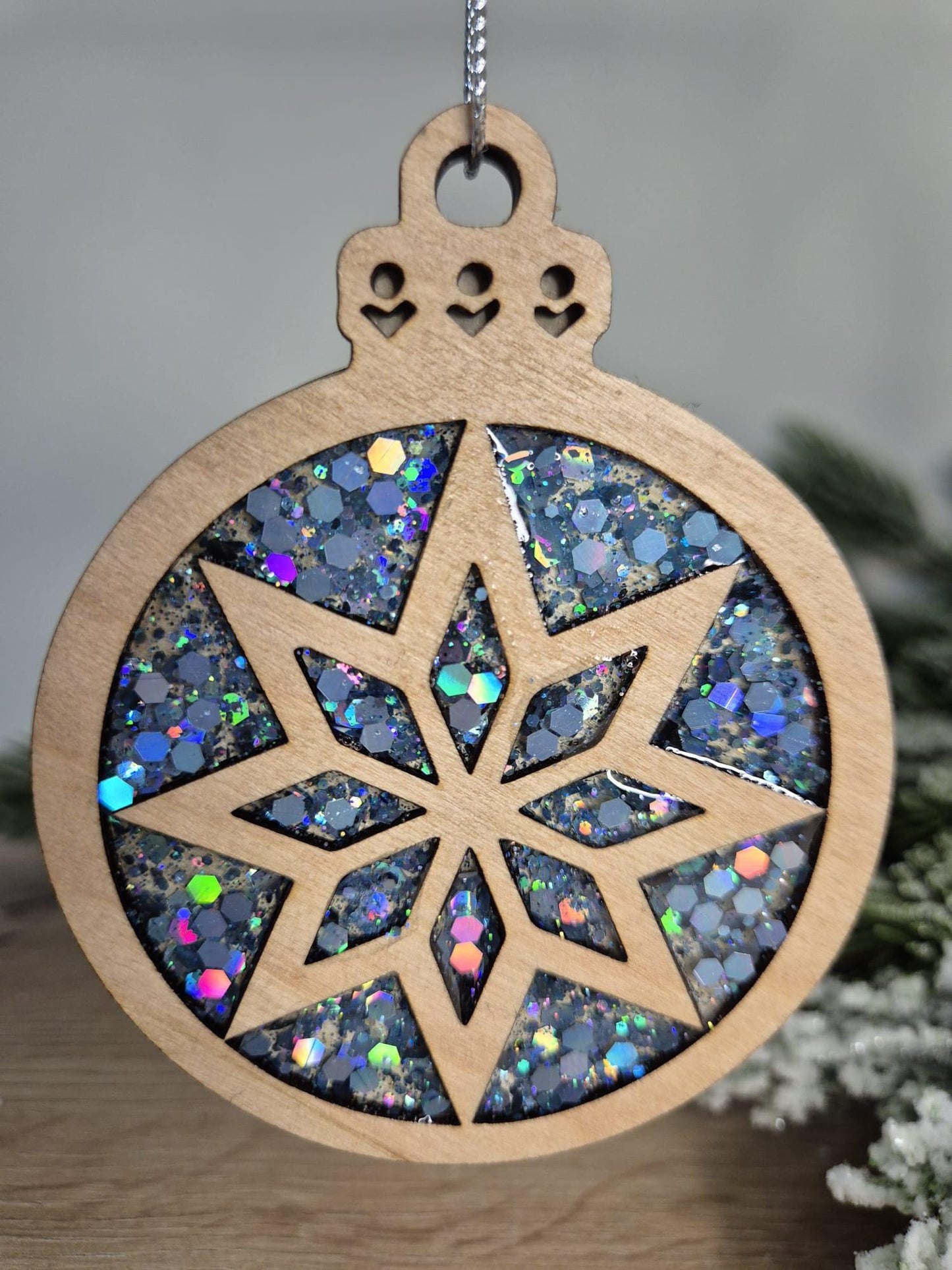 Resin and wood Christmas Tree Decoration